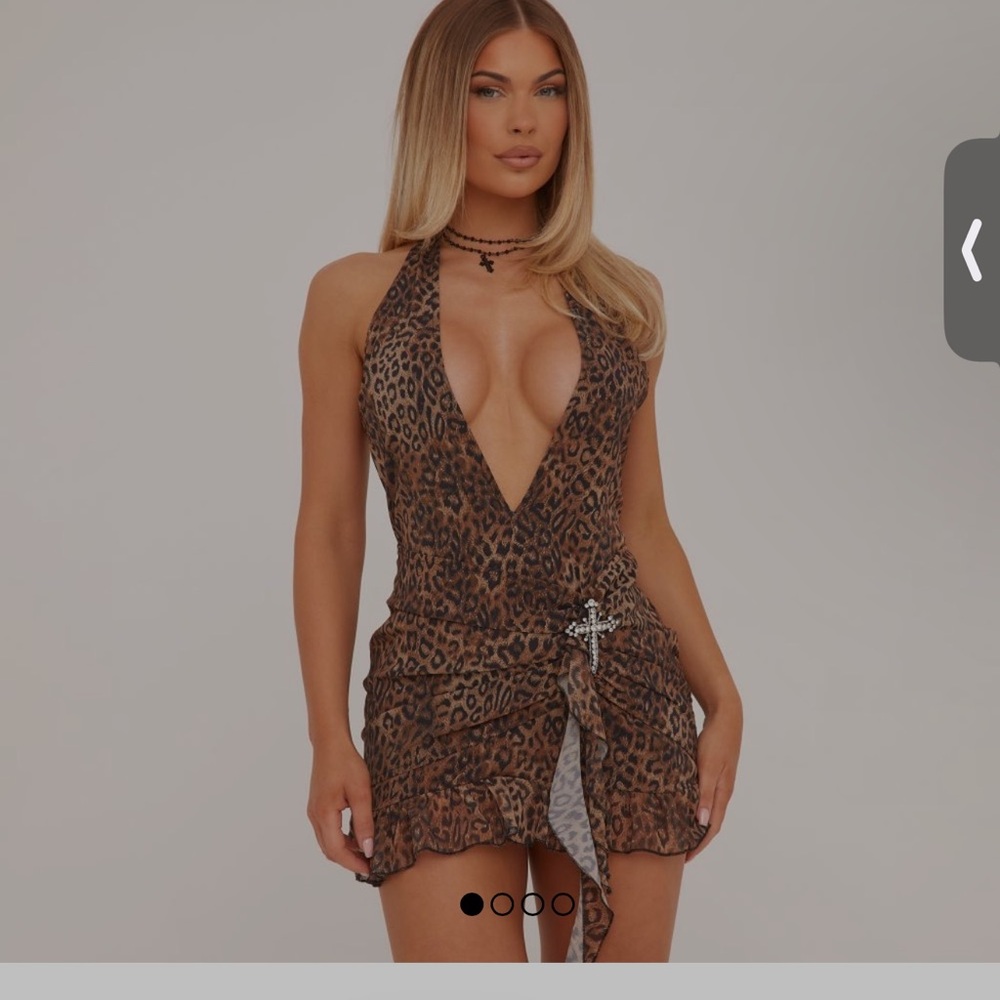 Leopard Print Halter Dress